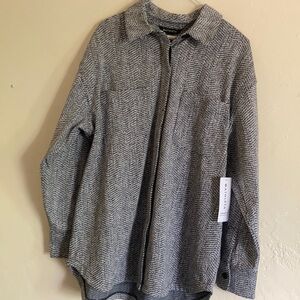 Athleta textured shirt jacket size large